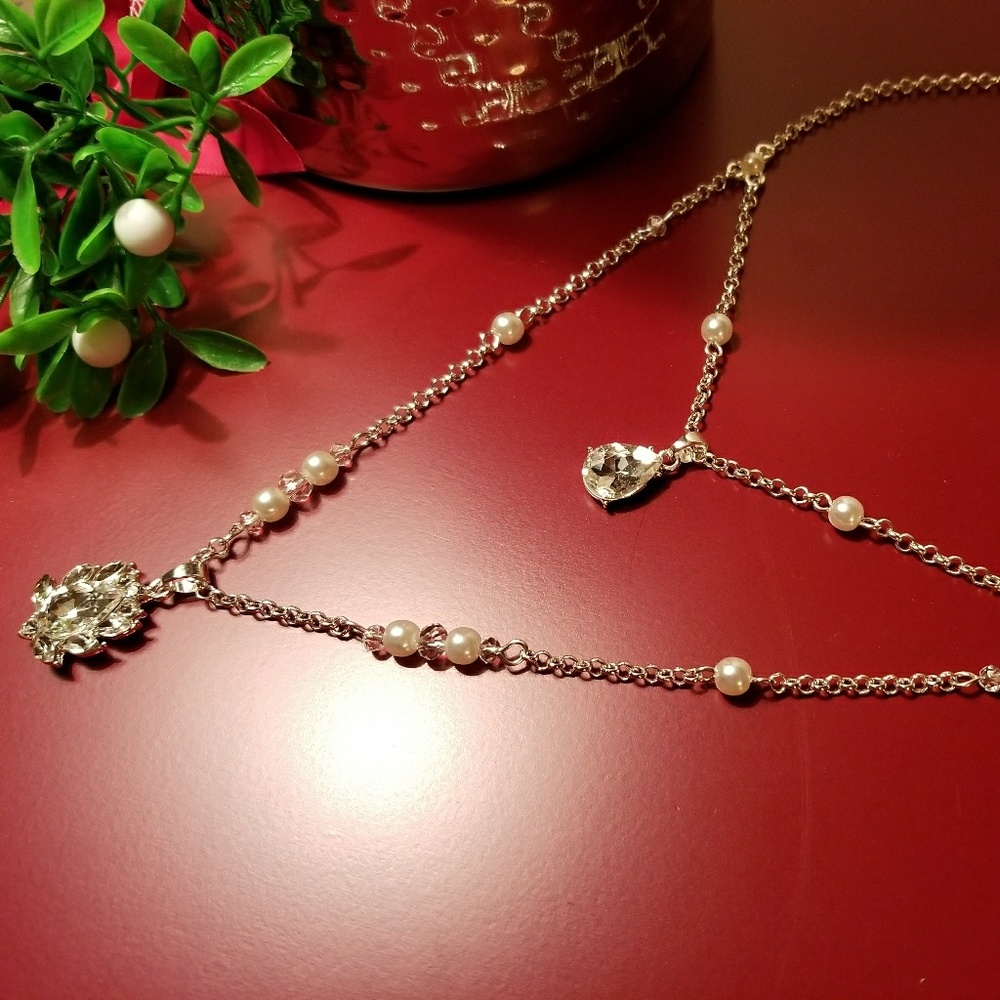 Pretty two-strand crystal necklace ❤ - Picture 2 of 3